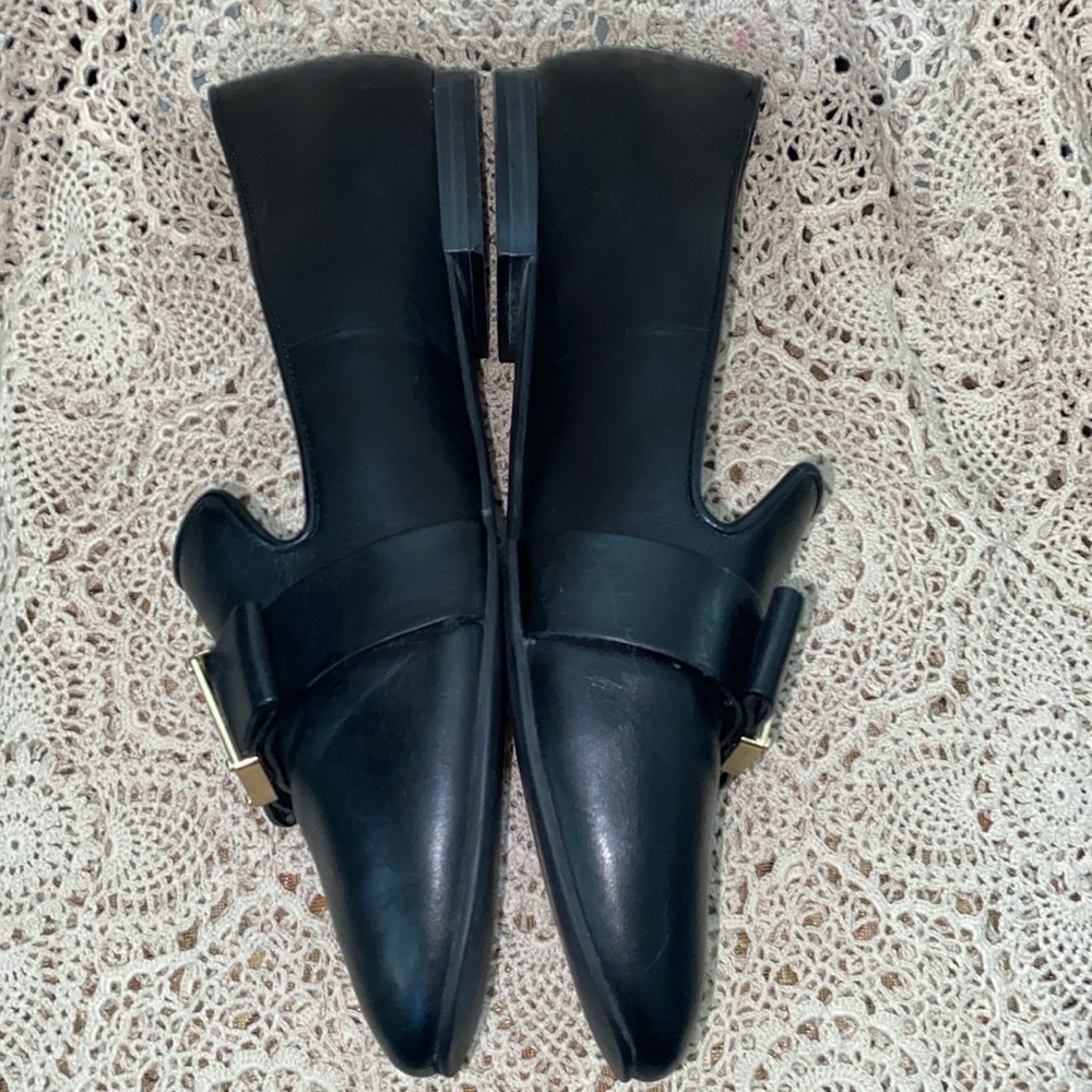 Cole Haan Black Loafers with Gold Buckle - Picture 6 of 8